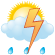 some clouds, showers, thunderstorms